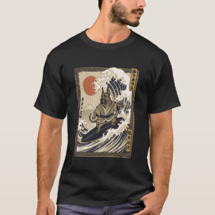 Camiseta Gran Danés Ola Divertida De Surf Japonés Kanagawa