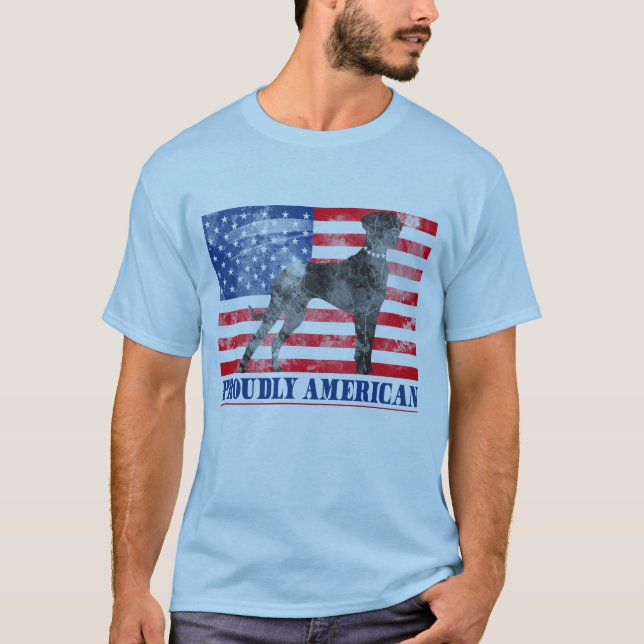 Camiseta Gran danés orgullosamente americano (Anverso)