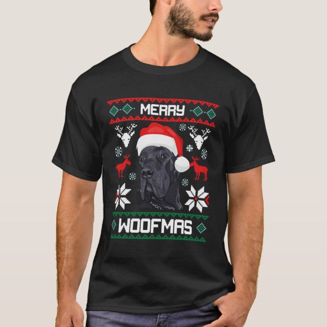 Camiseta Gran Danés Para Merry Woofmas (Anverso)