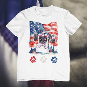 Camiseta Gran Danés perro mascota rojo blanco y azul 4 de j