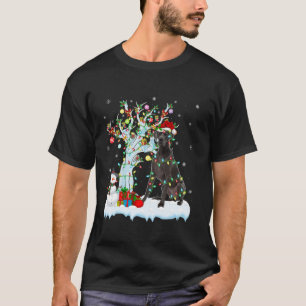 Camiseta Gran Danés Perro Navidad Elemento Luces Árbol Gran