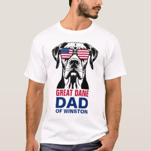 Camiseta Gran danesa papá 4 de julio Bandera estadounidense