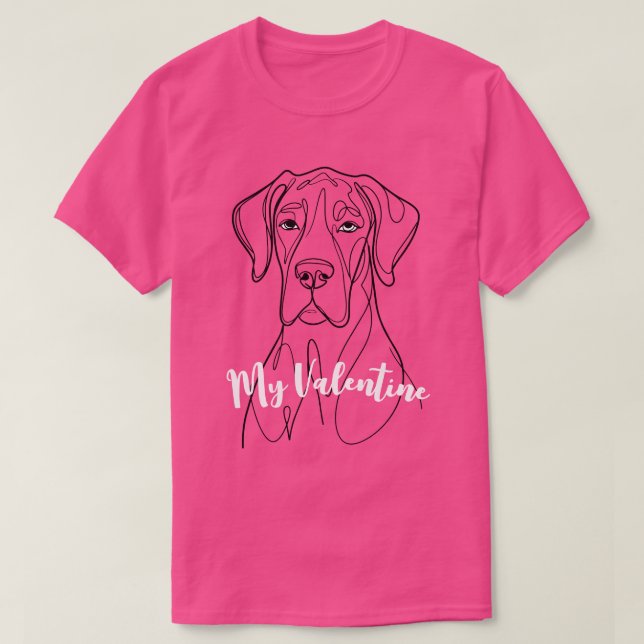 Camiseta Gran Danois línea minimalista  (Diseño del anverso)