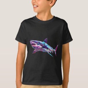 Camiseta Gran Deporte De Pescado De Poligón De Tiburón Blan