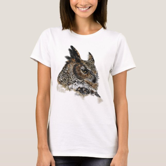 Camiseta Gran dibujo de búho (Anverso)