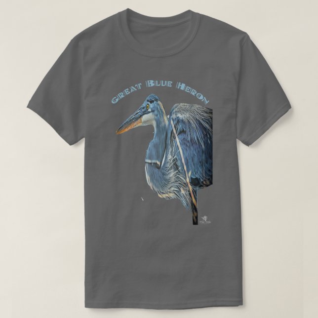 Camiseta Gran dibujo de garganta azul (Diseño del anverso)