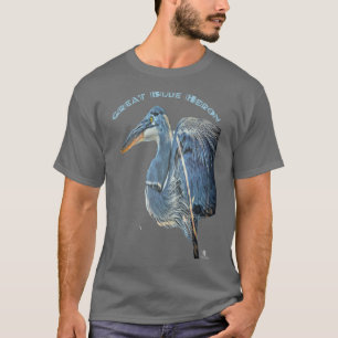 Camiseta Gran dibujo de garganta azul