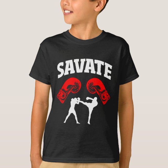 Camiseta Gran diseño de boxeo Savage Kick Mma Kickboxing (Anverso)