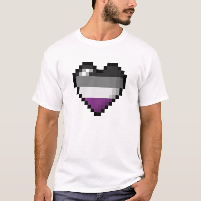 Camiseta Gran diseño de corazón de píxeles con bandera de o (Anverso)
