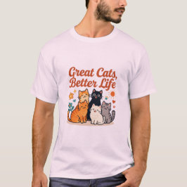 Camiseta Gran Diseño de Gatos para Amantes de los Gatos