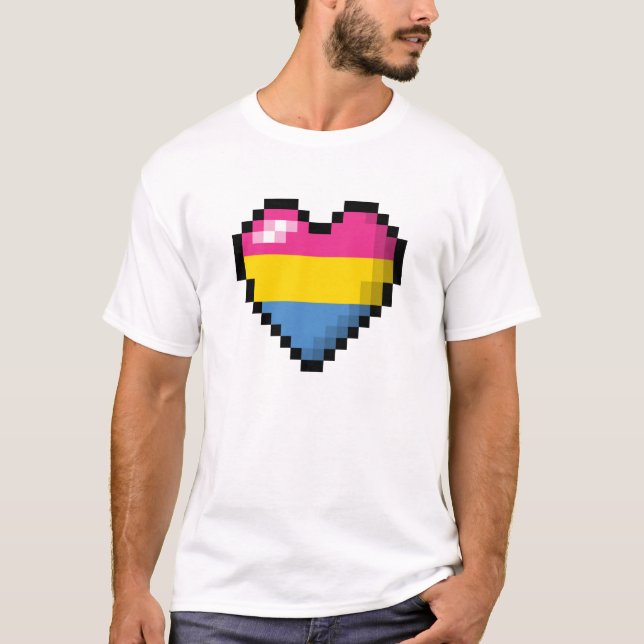 Camiseta Gran diseño del corazón del Pixel en la bandera de (Anverso)