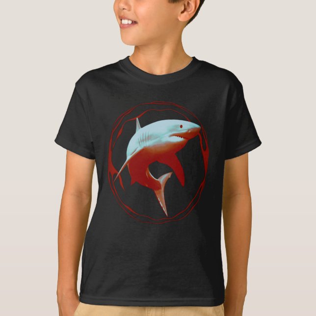 Camiseta Gran diseño gráfico de tiburones blancos (Anverso)