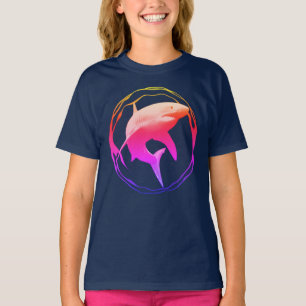 Camiseta Gran diseño gráfico de tiburones blancos