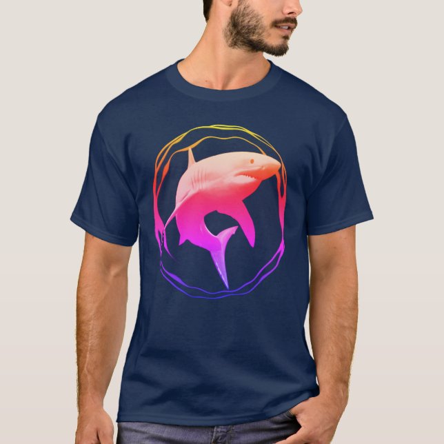 Camiseta Gran diseño gráfico de tiburones blancos (Anverso)