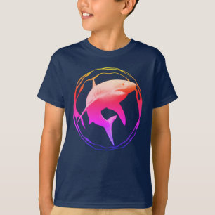 Camiseta Gran diseño gráfico de tiburones blancos