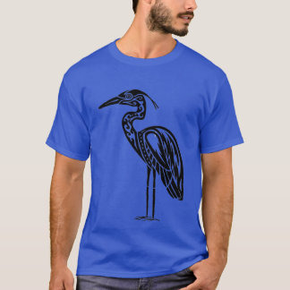 Camiseta Gran diseño tribal de la garza azul