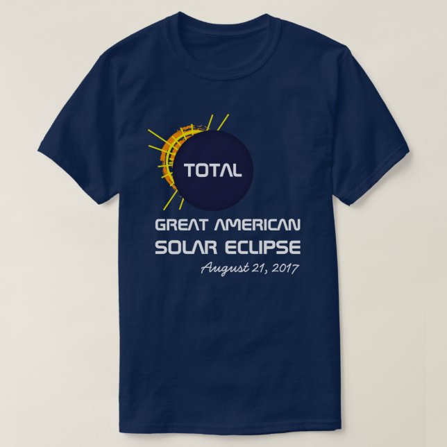 Camiseta Gran Eclipse Solar Total Americano personalizable (Diseño del anverso)