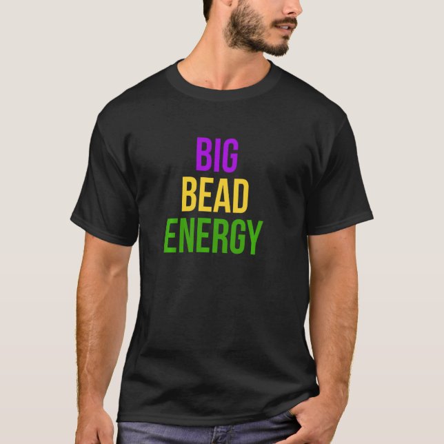 Camiseta Gran energía de abalorios Carnaval de Mardi Gras N (Anverso)