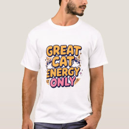 Camiseta Gran Energía Felina Diseño de Gato Adorable