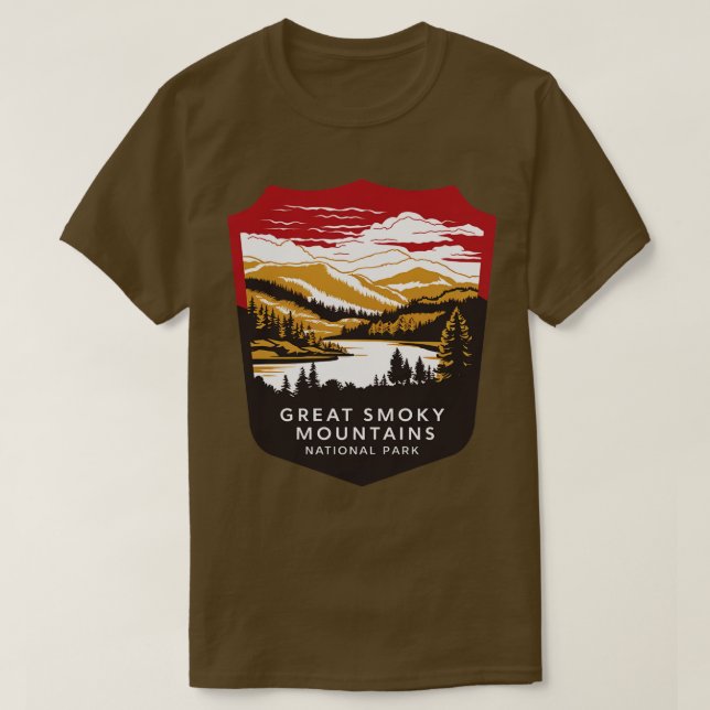 Camiseta Gran Escudo del Parque Nacional de las Montañas Sm (Diseño del anverso)