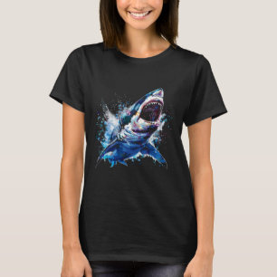 Camiseta Gran Escúmulo De Tiburones Blancos Buceando El Ama