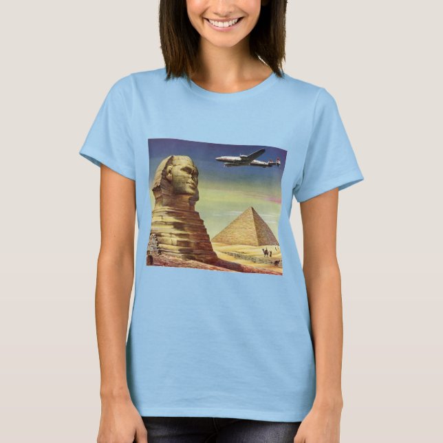 Camiseta Gran Esfinge Vintage de Giza, Pirámides de Egipto (Anverso)