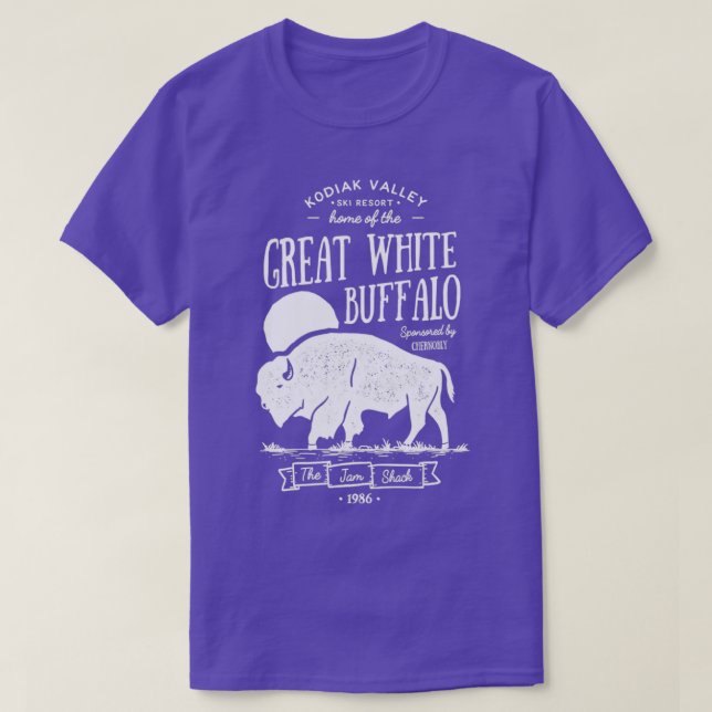 Camiseta Gran estación de esquí de Búfalo Blanco Kodiak Val (Diseño del anverso)