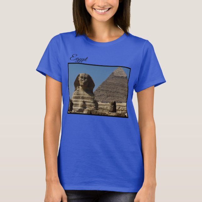 Camiseta Gran estatua de Esfinge Giza El Cairo Viaje de Egi (Anverso)
