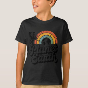 Camiseta Gran fan del planeta tierra retro 70s arcoíris día
