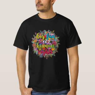 Camiseta Gran Fanático del Diseño Floral de Derechos Humano