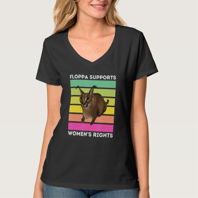 Camiseta Gran floppa apoya meme ca de derechos de la mujer (Anverso)
