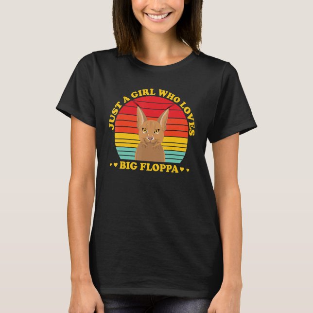 Camiseta Gran Floppa Caracal Cat Meme Retro Chica que ama B (Anverso)
