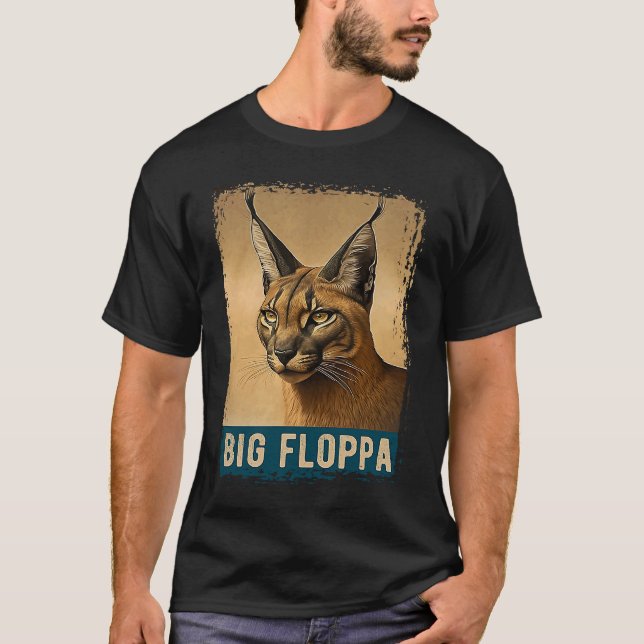 Camiseta Gran Floppa Para Niños Meme Cute Caracal Cat Vinta (Anverso)