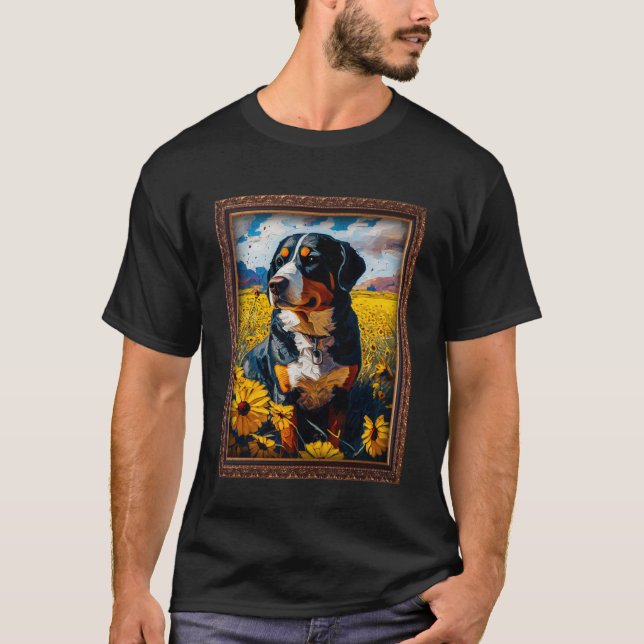 Camiseta Gran Flor de girasol en la montaña suiza M (Anverso)