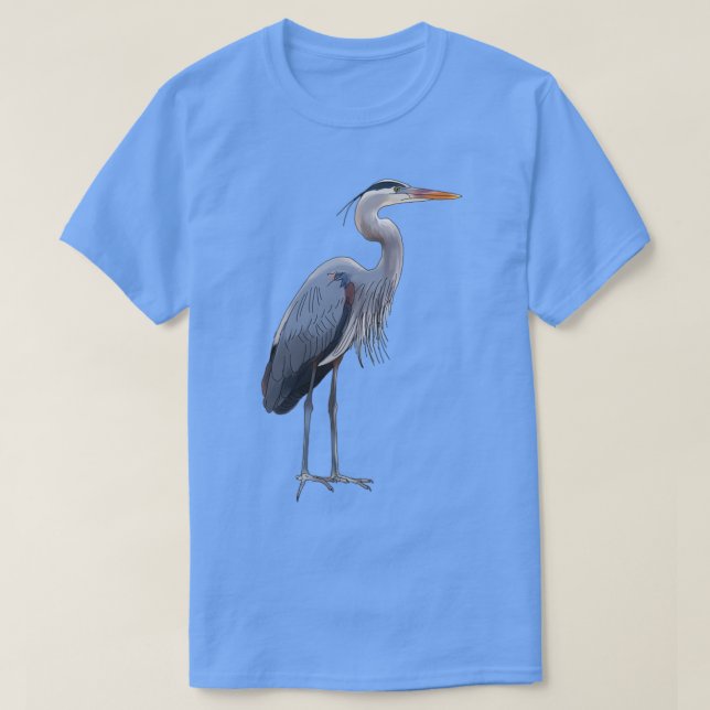 Camiseta Gran garza azul 1 (Diseño del anverso)