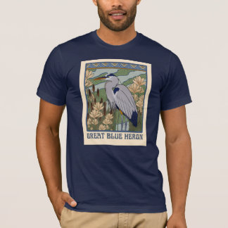 Camiseta Gran garza azul Art Nouveau