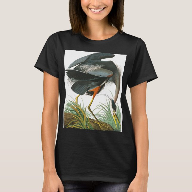 Camiseta Gran garza azul de John James Audubon (Anverso)