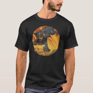 Camiseta Gran gato asilvestrado agregue su texto