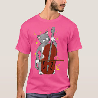 Camiseta Gran gato de jazz tocando música de doble trasero