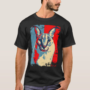 Camiseta Gran gato Floppa Meme Cute Caracal Cat retro diste