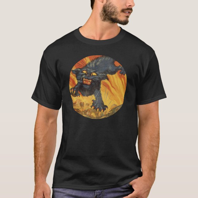 Camiseta Gran gato salvaje añade tu texto (Anverso)