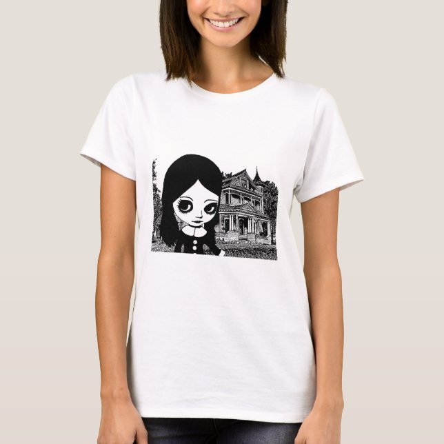 Camiseta Gran Gótico chica Hunted House Arte original (Anverso)