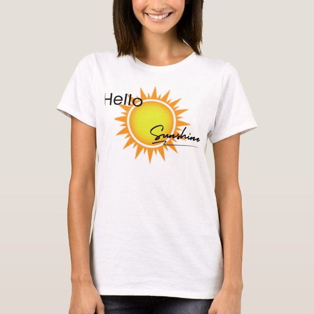 Camiseta Gran gráfico solar con las palabras "Hola Sunshine (Anverso)