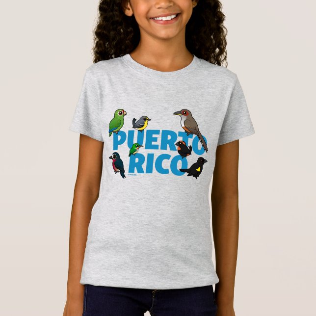 Camiseta Gran hazaña de Puerto Rico. Aves endémicas (Anverso)