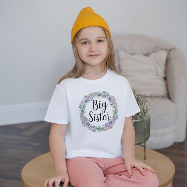 Camiseta Gran Hermana acuarela Floral Chicas de guirnalda (Subido por el creador)