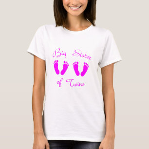 Camiseta Gran hermana de chicas gemelos