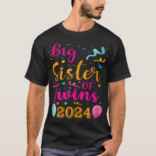 Camiseta Gran Hermana De Gemelos 2024 Invitación De Embaraz
