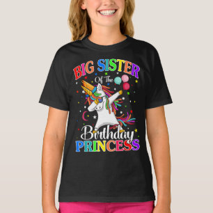 Camiseta Gran Hermana De La Princesa De Cumpleaños Unicorn