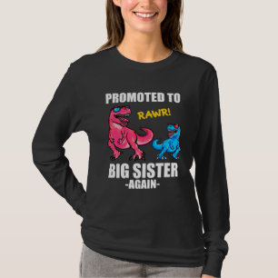 Camiseta Gran hermana de nuevo dinosaurio anuncio de bebé p