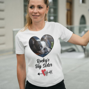 Camiseta Gran hermana de perro de fotos personalizado